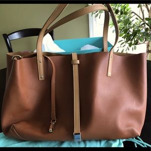 Tiffany & Co Very Rare Camel Brown leather tote.